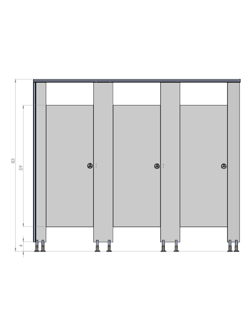 Overhead Braced Floor-mounted partitions